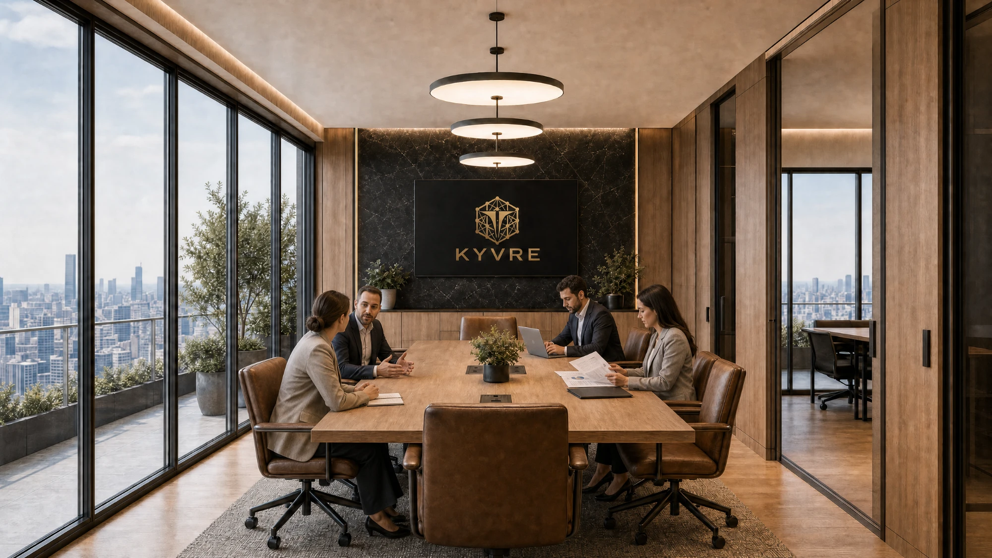 Boardroom with city views