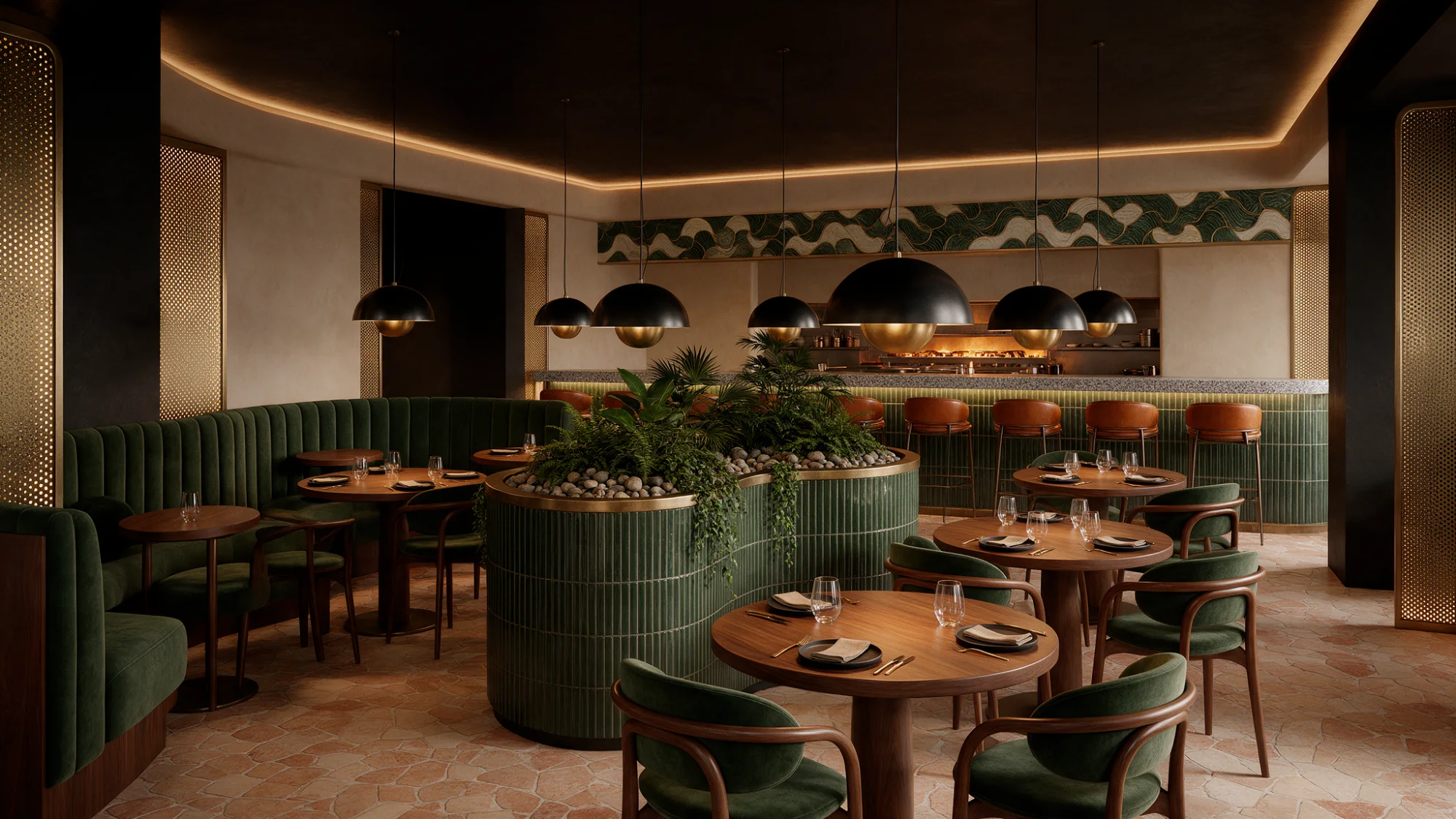 The dining room at Saloma, Miami